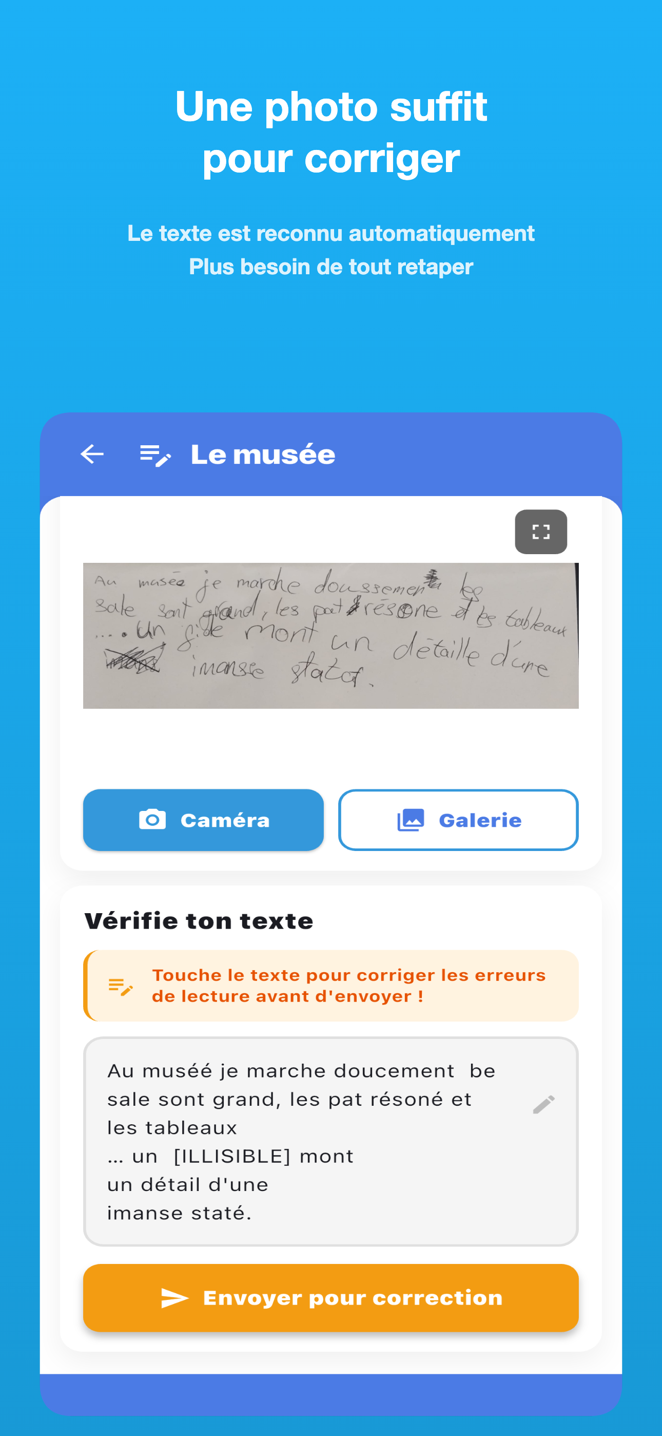 Prendre en photo la dictée