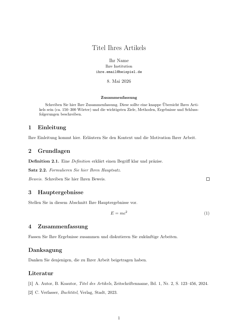 Simple Article (DE)