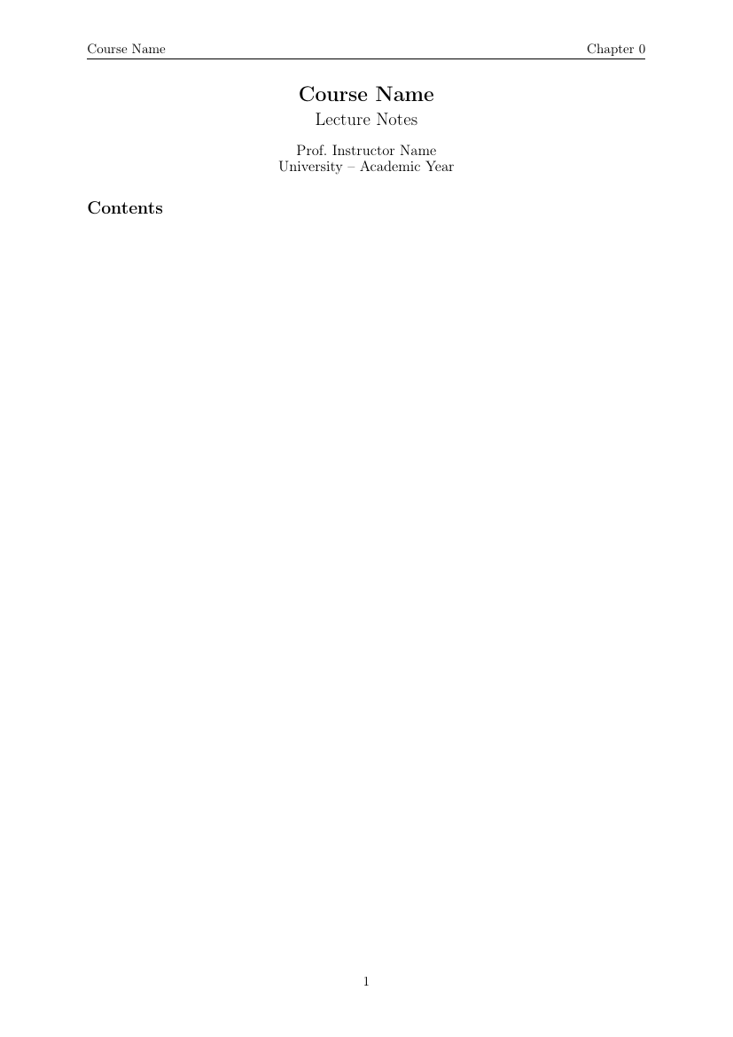 Course Notes