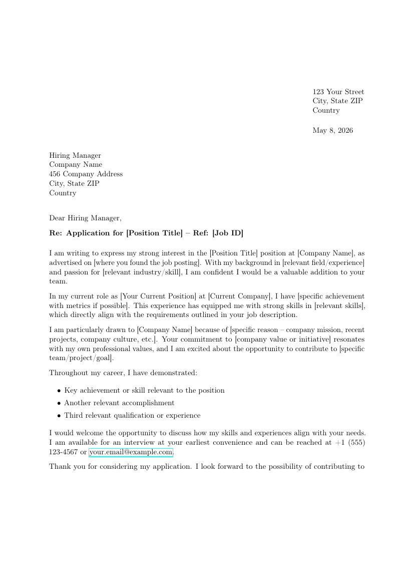 Cover Letter