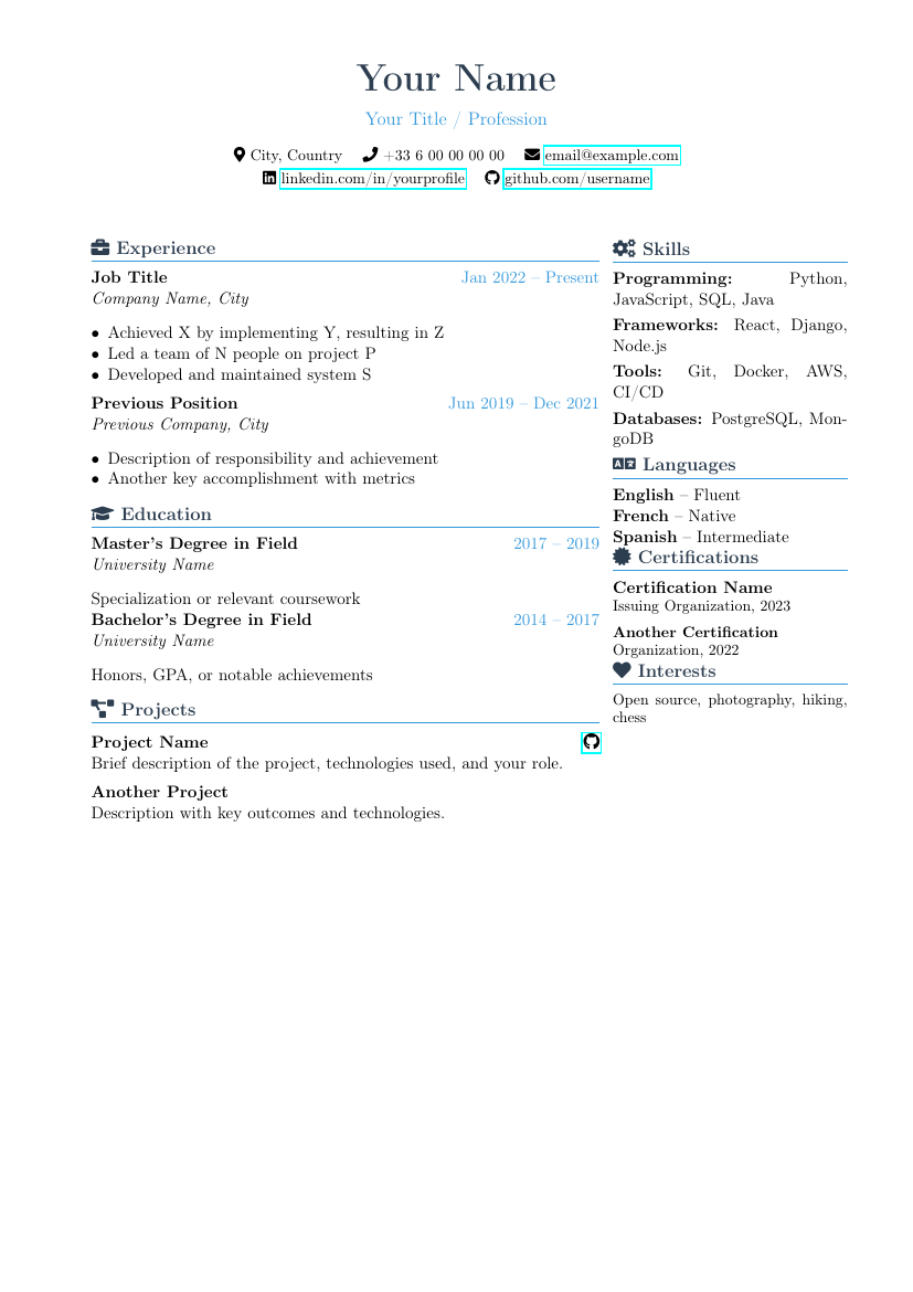 Modern CV