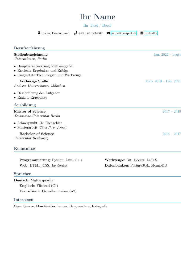 Modern CV (DE)