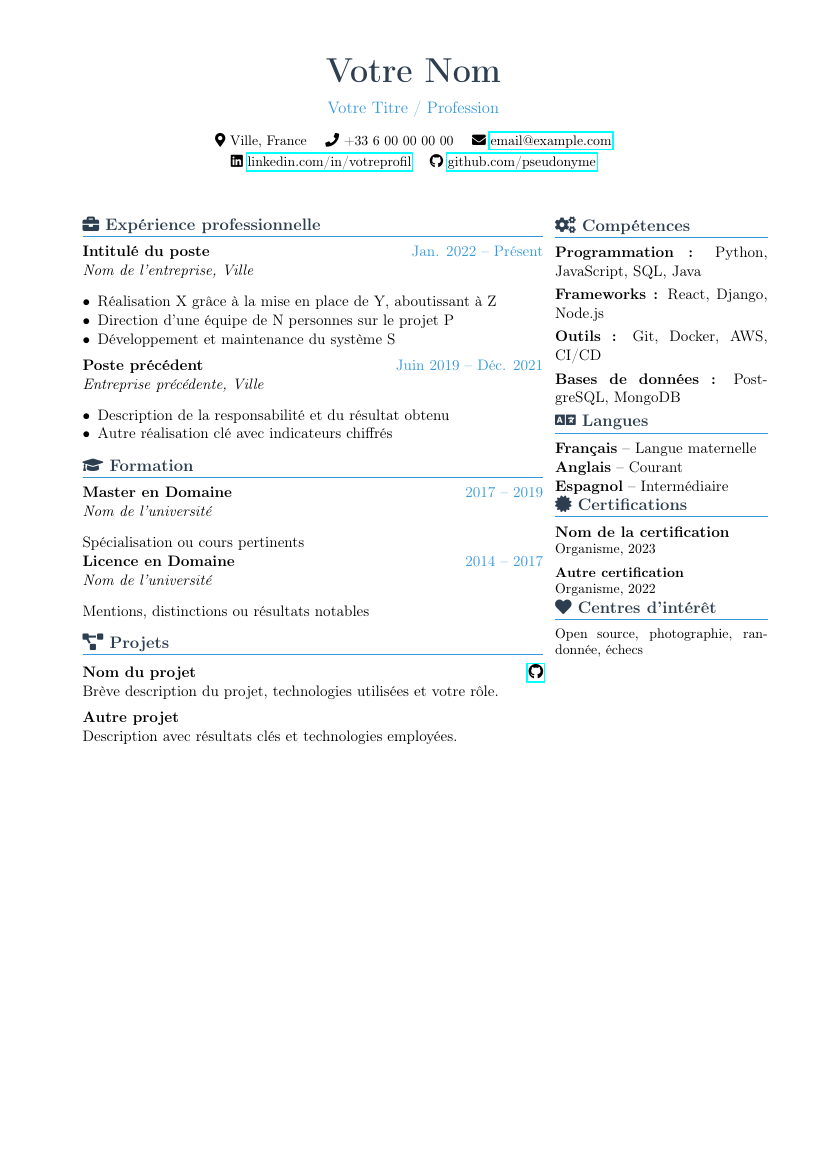 Modern CV (FR)