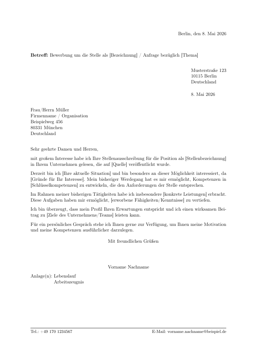 German Formal Letter
