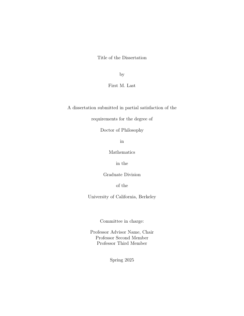 UC Berkeley Thesis